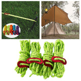 Maxbell 4Pc 6.65ft Trip Reflective Nylon Cord Tent Guy line Rope for Outdoor Green