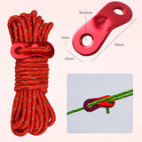 Maxbell 4x Reflective Guyline Camping Tent Rope Cord Guide Sailing Lanyard Red