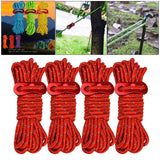 Maxbell 4x Reflective Guyline Camping Tent Rope Cord Guide Sailing Lanyard Red