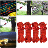 Maxbell 4x Reflective Guyline Camping Tent Rope Cord Guide Sailing Lanyard Red