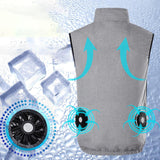 Cooling Clothing Men Women Fan Cold Vest Comfortable for Outdoor Gray M