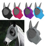 Maxbell Horse Fly Mask Protective Net Hood Horses Mask with Ears Cover Blue