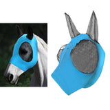 Maxbell Horse Fly Mask Protective Net Hood Horses Mask with Ears Cover Blue