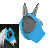 Maxbell Horse Fly Mask Protective Net Hood Horses Mask with Ears Cover Blue