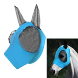 Maxbell Horse Fly Mask Protective Net Hood Horses Mask with Ears Cover Blue