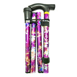 Maxbell Foldable Cane Adjustable 5-Section Hand Walking Stick Camping Pole Pueple