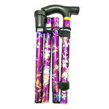 Maxbell Foldable Cane Adjustable 5-Section Hand Walking Stick Camping Pole Pueple
