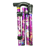 Maxbell Foldable Cane Adjustable 5-Section Hand Walking Stick Camping Pole Pueple
