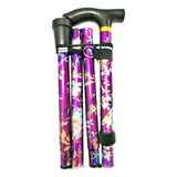 Maxbell Foldable Cane Adjustable 5-Section Hand Walking Stick Camping Pole Pueple