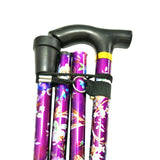 Maxbell Foldable Cane Adjustable 5-Section Hand Walking Stick Camping Pole Pueple