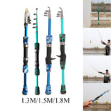 Maxbell Outdoor Telescopic Fishing Rods Mini Fishing Pole Portable Green 1.3m A