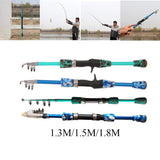 Maxbell Outdoor Telescopic Fishing Rods Mini Fishing Pole Portable Green 1.3m A