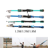 Maxbell Outdoor Telescopic Fishing Rods Mini Fishing Pole Portable Green 1.3m A