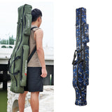 Maxbell Fishing Rod Bag Carrier Pole Storage Case Tackle Reel 2 Layers 130cm  Blue