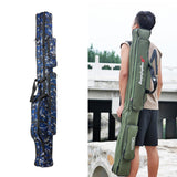 Maxbell Fishing Rod Bag Carrier Pole Storage Case Tackle Reel 2 Layers 130cm  Blue