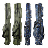 Maxbell Fishing Rod Bag Carrier Pole Storage Case Tackle Reel 2 Layers 150cm  Blue