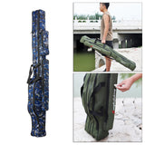Maxbell Fishing Rod Bag Carrier Pole Storage Case Tackle Reel 2 Layers 150cm  Blue