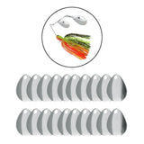 Maxbell 20x Metal Spinner Blades Smooth Finish Fishing Lure Making DIY Kit B Silver