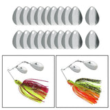 Maxbell 20x Metal Spinner Blades Smooth Finish Fishing Lure Making DIY Kit B Silver