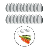 Maxbell 20x Metal Spinner Blades Smooth Finish Fishing Lure Making DIY Kit B Silver