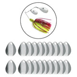 Maxbell 20x Metal Spinner Blades Smooth Finish Fishing Lure Making DIY Kit B Silver