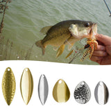 Maxbell 20x Metal Spinner Blades Smooth Finish Fishing Lure Making DIY Kit D Gold