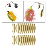 Maxbell 20x Metal Spinner Blades Smooth Finish Fishing Lure Making DIY Kit D Gold