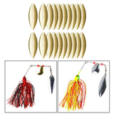 Maxbell 20x Metal Spinner Blades Smooth Finish Fishing Lure Making DIY Kit D Gold