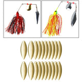 Maxbell 20x Metal Spinner Blades Smooth Finish Fishing Lure Making DIY Kit D Gold