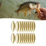 Maxbell 20x Metal Spinner Blades Smooth Finish Fishing Lure Making DIY Kit D Gold