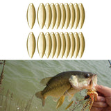 Maxbell 20x Metal Spinner Blades Smooth Finish Fishing Lure Making DIY Kit D Gold