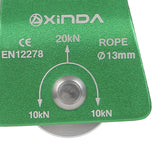 Maxbell 20KN General Purpose Mobile Pulley for Rock Tree Climbing 13mm Rope Pulley Green