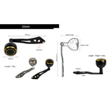 Maxbell Aluminum Alloy Fishing Handle Strong Durable Single Rocker Baitcasting Reel 32mm Black