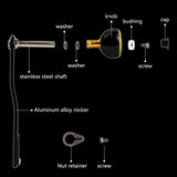 Maxbell Aluminum Alloy Fishing Handle Strong Durable Single Rocker Baitcasting Reel  35mm Black