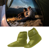 Maxbell Outdoor Camping Duck Down Slippers Sock Shoes Warmer Boot Booties Green M