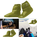 Maxbell Outdoor Camping Duck Down Slippers Sock Shoes Warmer Boot Booties Green M