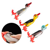 Maxbell 3D Suicide Duck Lures Floating Fishing Artificial Fish Tackle  Red Grey