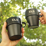 Maxbell 4x Double Camping Cups Heating Preservative Wearable for Cooking w/Holder