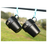 Maxbell 4x Double Camping Cups Heating Preservative Wearable for Cooking w/Holder