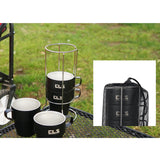 Maxbell 4x Double Camping Cups Heating Preservative Wearable for Cooking w/Holder