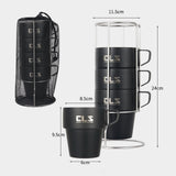 Maxbell 4x Double Camping Cups Heating Preservative Wearable for Cooking w/Holder