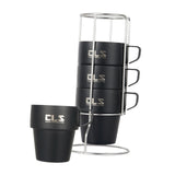 Maxbell 4x Double Camping Cups Heating Preservative Wearable for Cooking w/Holder