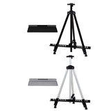 Maxbell 1 Pcs Folding Easel Sturdy Aluminum Folding for Painting Displaying Canvases Black