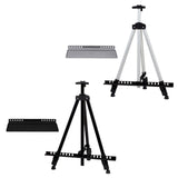 Maxbell 1 Pcs Folding Easel Sturdy Aluminum Folding for Painting Displaying Canvases Black