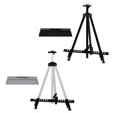 Maxbell 1 Pcs Folding Easel Sturdy Aluminum Folding for Painting Displaying Canvases Black