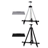 Maxbell 1 Pcs Folding Easel Sturdy Aluminum Folding for Painting Displaying Canvases Black