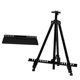 Maxbell 1 Pcs Folding Easel Sturdy Aluminum Folding for Painting Displaying Canvases Black