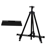 Maxbell 1 Pcs Folding Easel Sturdy Aluminum Folding for Painting Displaying Canvases Black