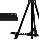 Maxbell 1 Pcs Folding Easel Sturdy Aluminum Folding for Painting Displaying Canvases Black