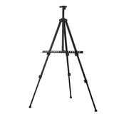 Maxbell 1 Pcs Folding Easel Sturdy Aluminum Folding for Painting Displaying Canvases Black